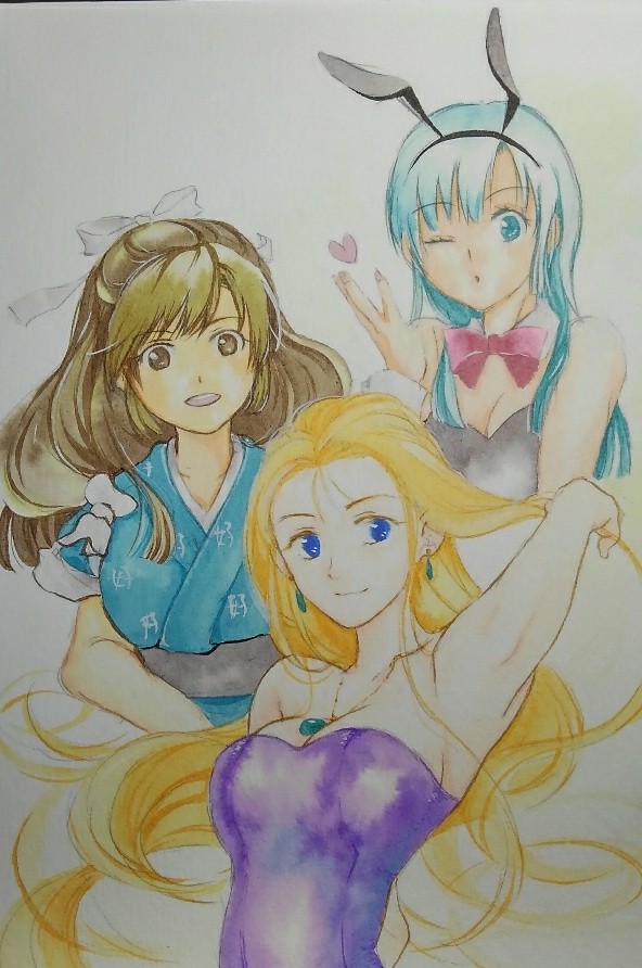 長い髪なびかせて