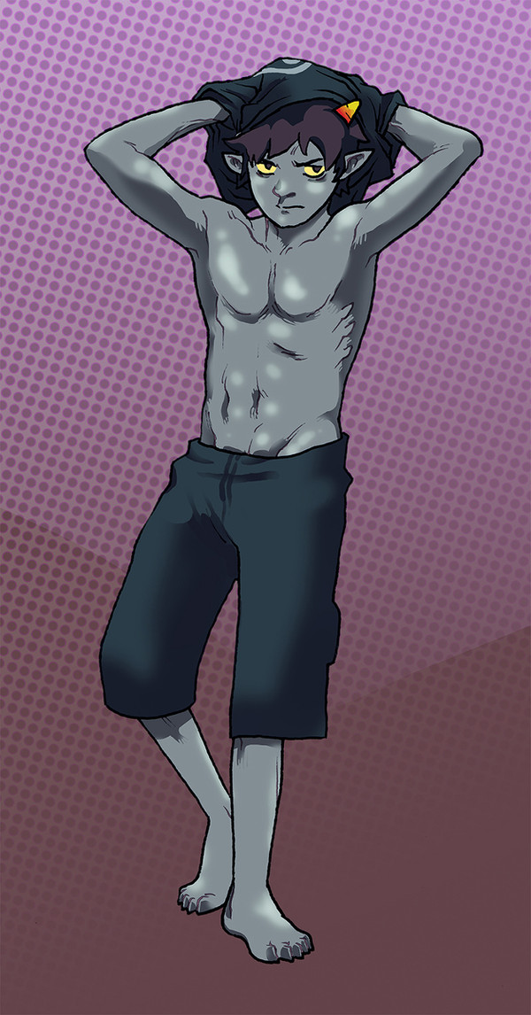 Karkat takes his shirt off...