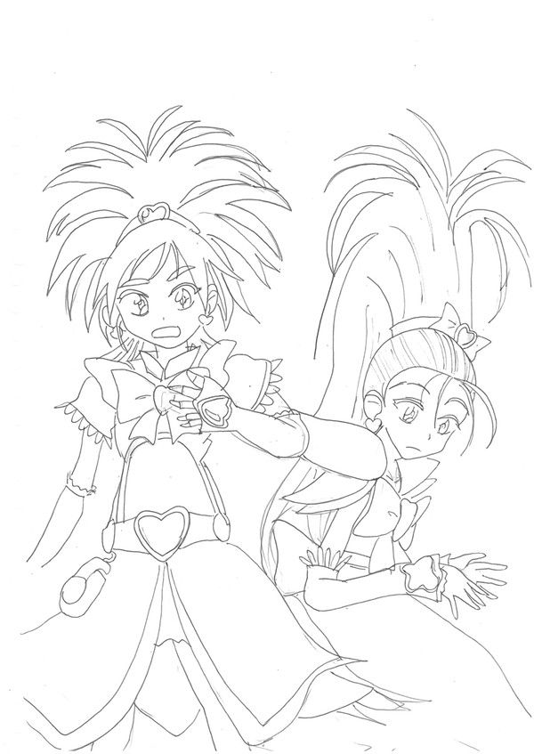 線画風味　プリキュア