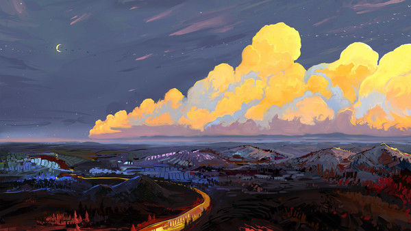 Orange clouds
