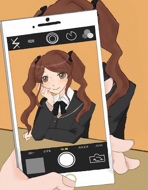 スマホ越しの