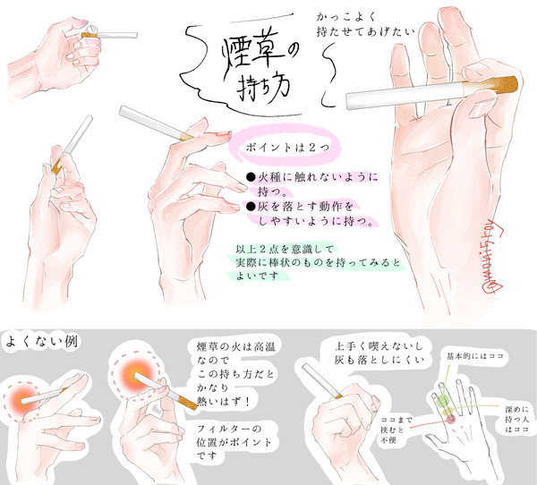煙草の持ち方
