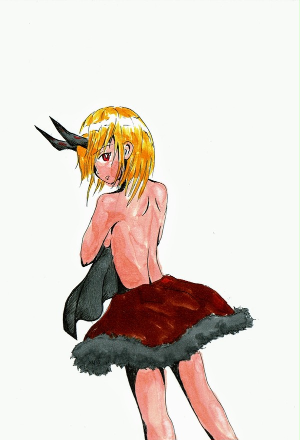 着替える鬼の娘