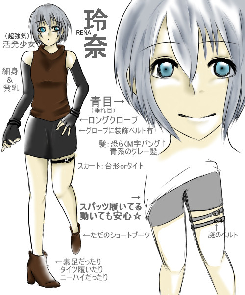 オリキャラ設定画（玲奈）