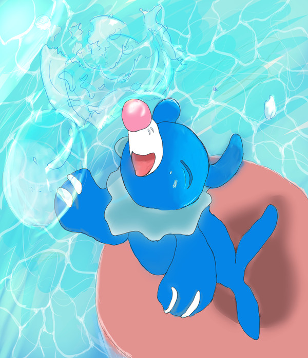 アシマリの水玉ショー