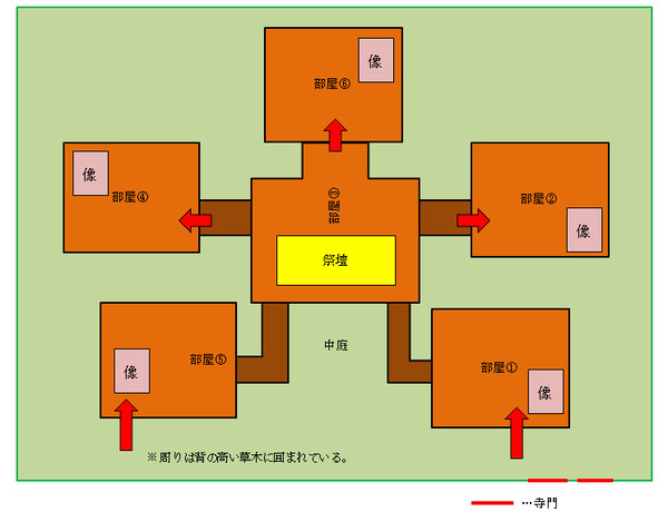 【クトゥルフ神話TRPGシナリオ】月満の翠翡　廃寺マップ