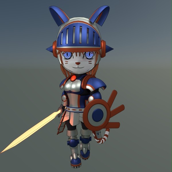 Blender猫騎士
