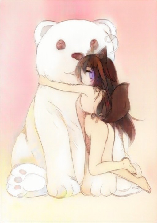 シロクマもふり