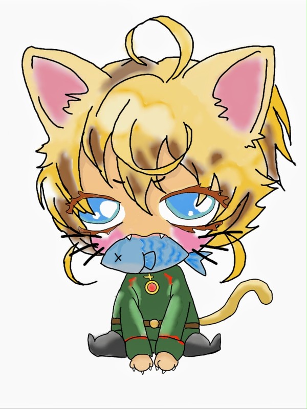 お魚くわえるターニャちゃん