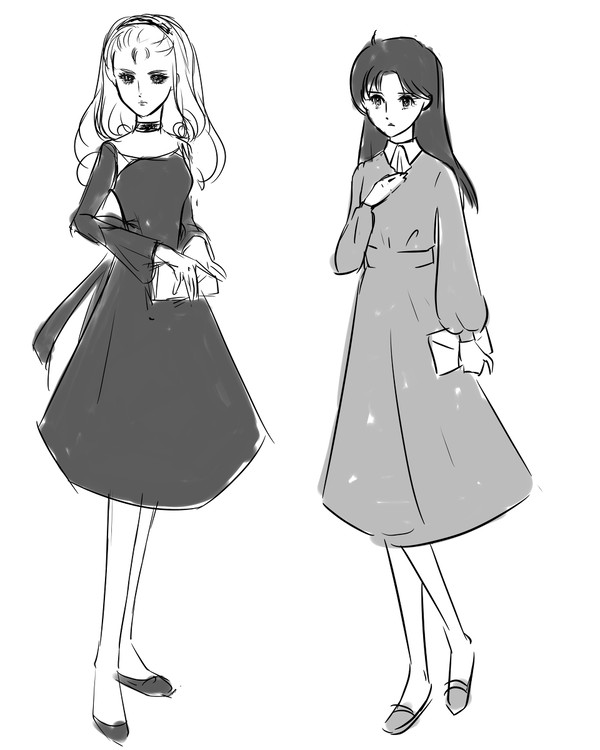 亜弓とマヤのパーティ服