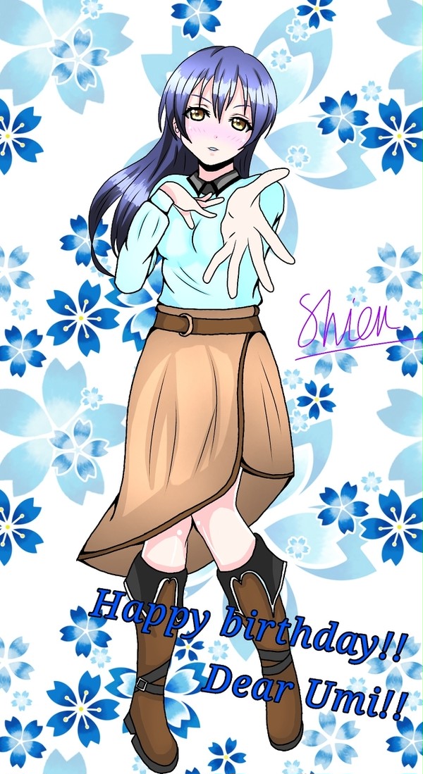 園田海未誕生日イラスト2018
