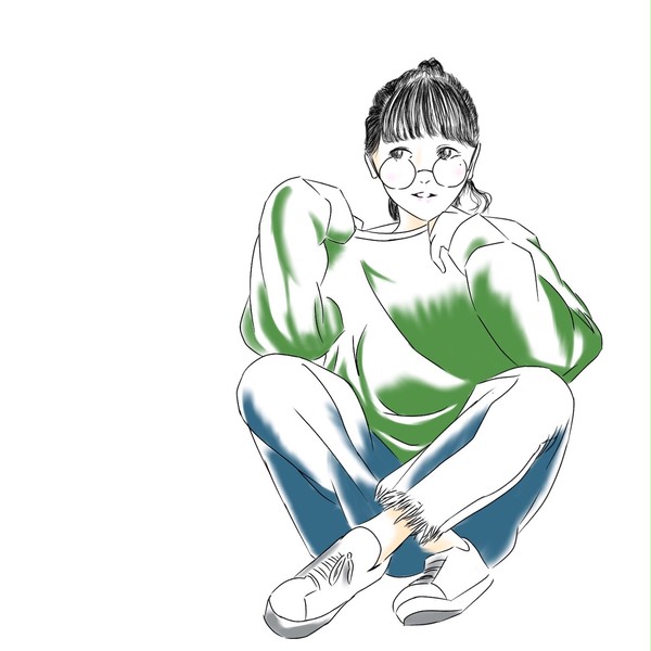 丸メガネ女子