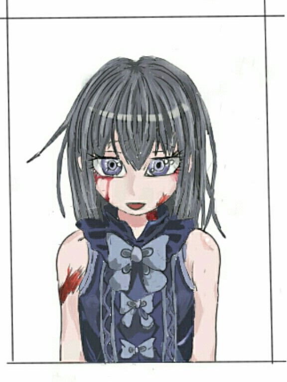 藍連衣裙