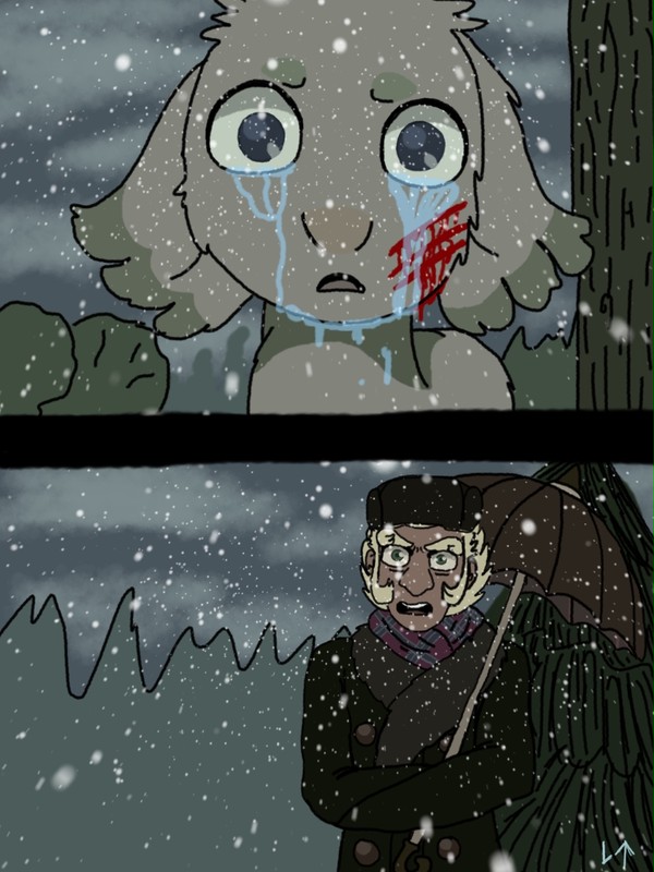 Emotional snow scene