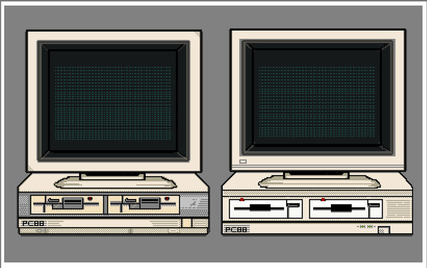 PC8801ドット絵+モニター