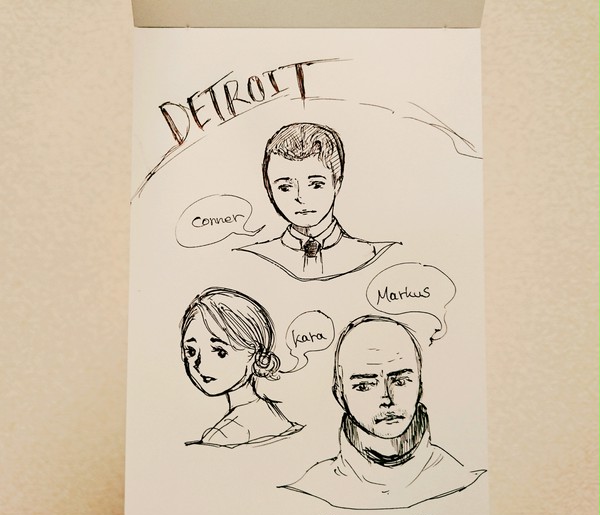 DETROIT BECOM HUMAN主人公3人イラスト