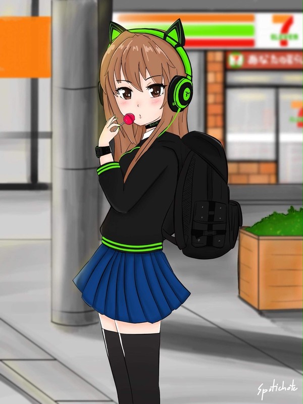 little girl with razer gear