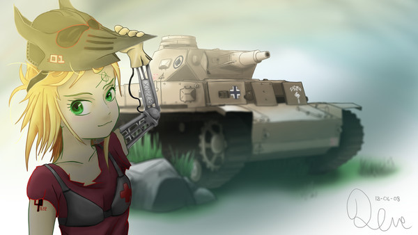 女子と彼女の戦車
