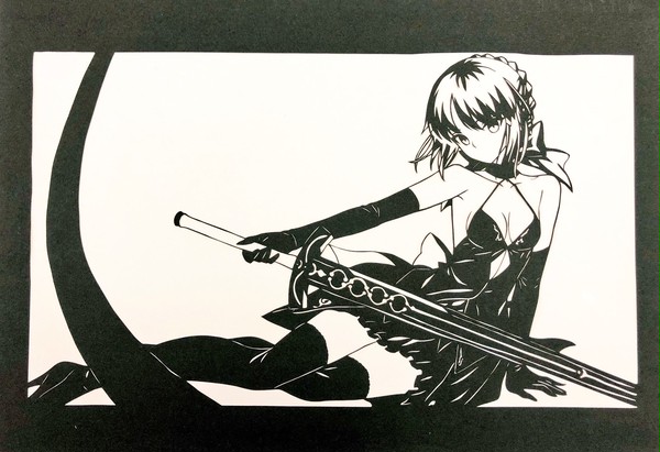 セイバーオルタ【切り絵】