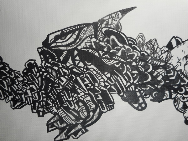 ライブペイント描き始めF１０号