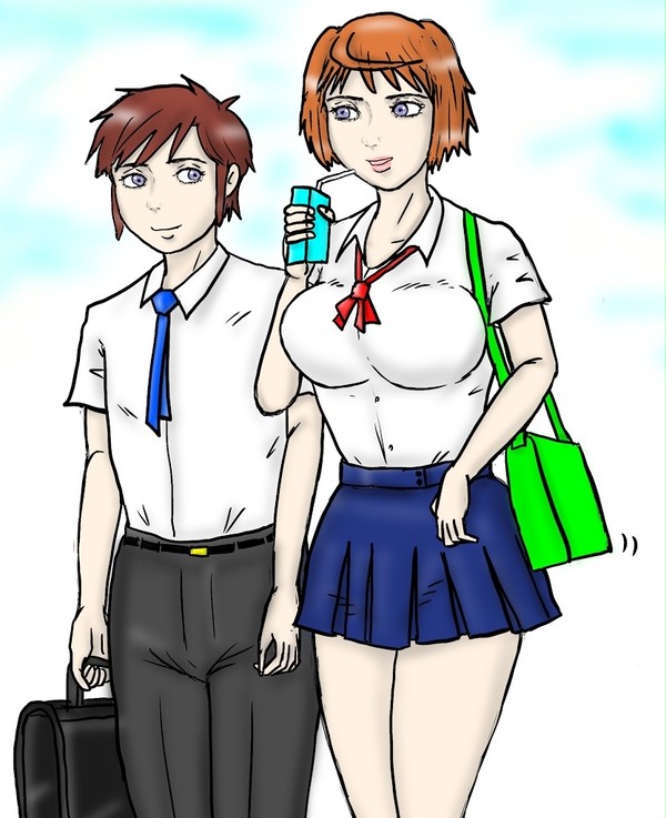 舞衣と巧海君　練習絵