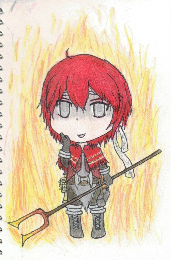 火輪を抱いた少女 Chibi