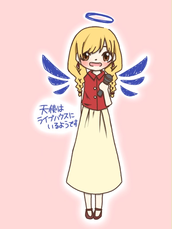 ライブハウスにいる天使のファンアートです