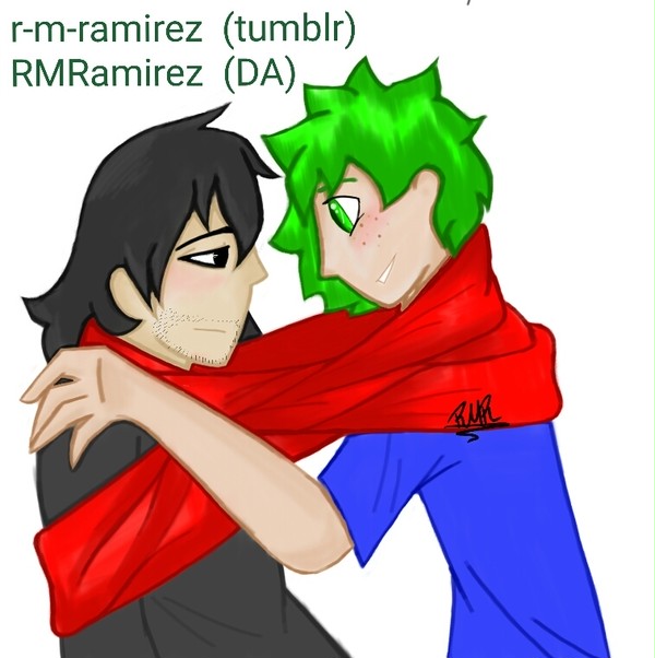 Aideku Izuku and Aizawa