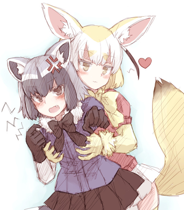 フェネックトとアライグマ