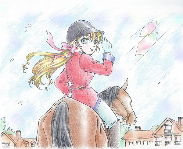 乗馬するアンジェ