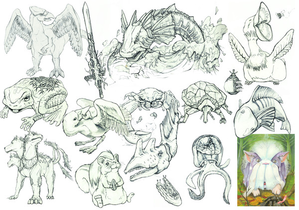 モンスター設定線画　その１
