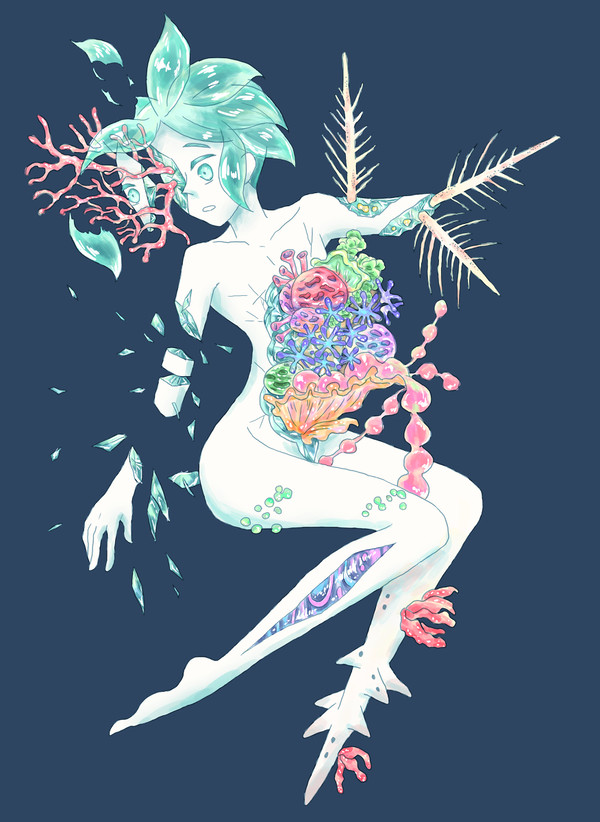 フォスフォフィライトの珊瑚寄せ植え