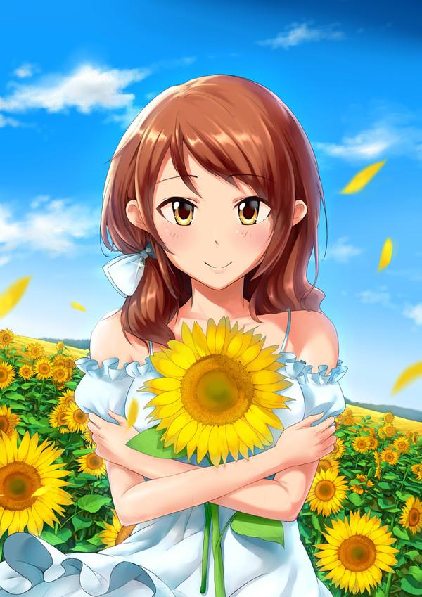 加蓮とひまわり