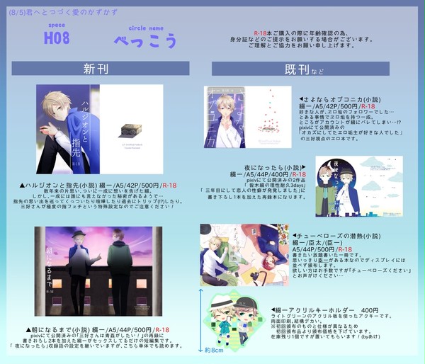 【8/5】綴一オンリーお品書き 【H08】