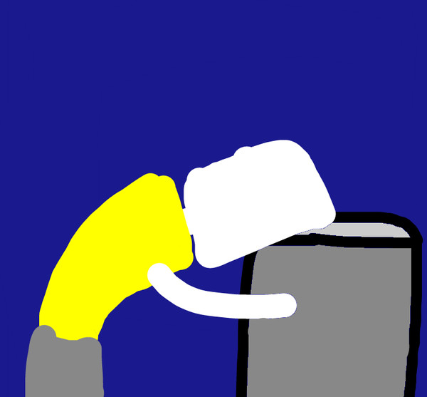 Sam barfing