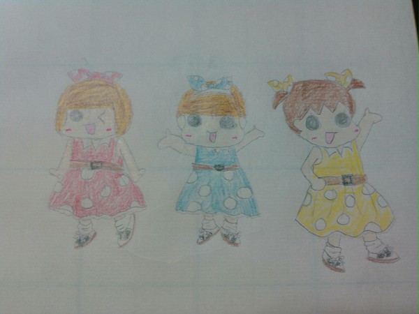 うちの3姉妹を描いてみた~♪