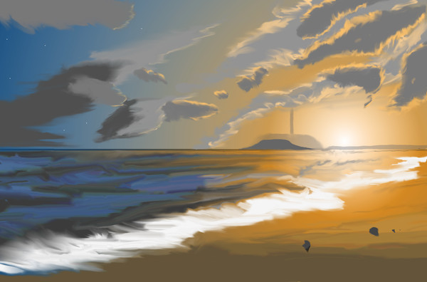 夕焼け雲と海（修正版）