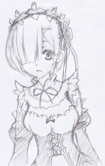 レム初描き
