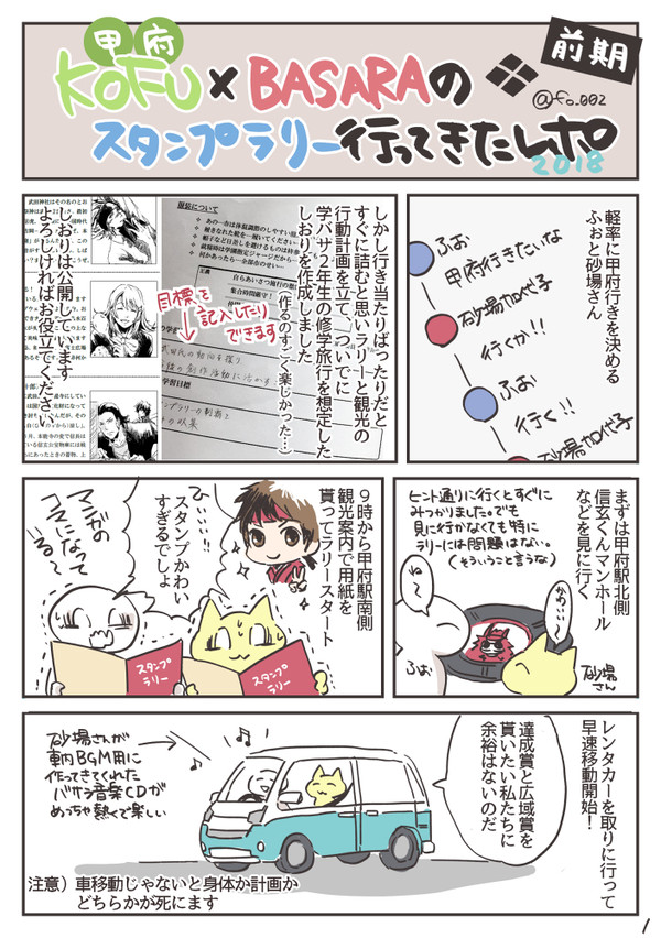 甲府×BASARAスタンプラリーに行ってきたレポ