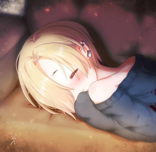 ホラー映画観てたらうとうとして寝ちゃった小梅ちゃん