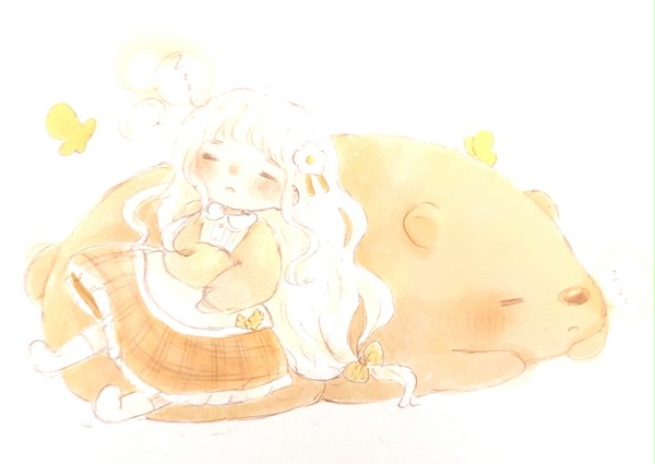 おんなのことくまっぽいふわふわ