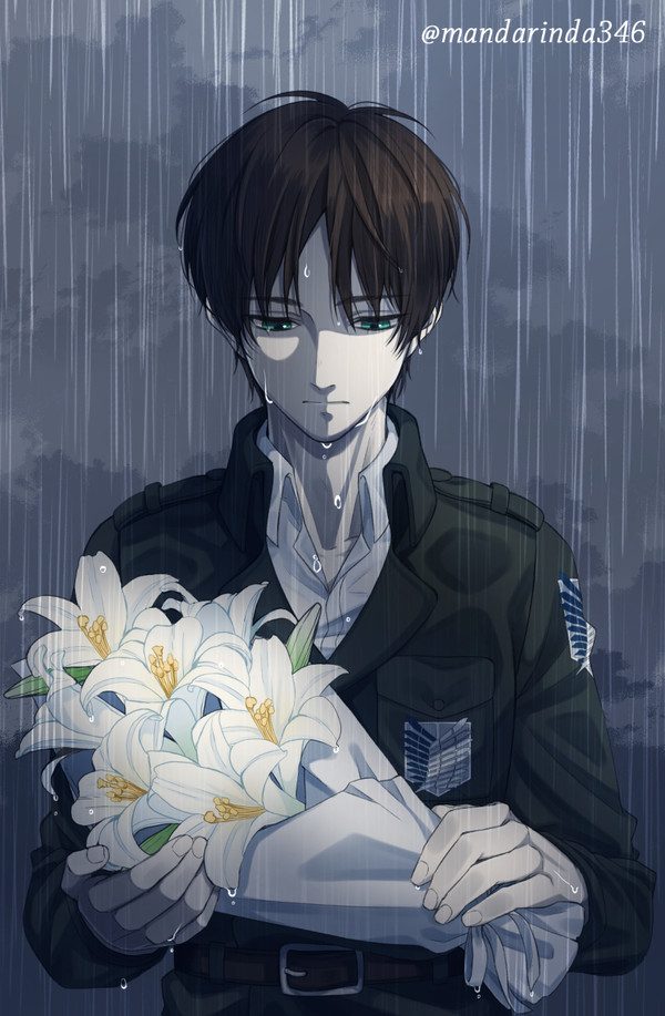 雨の中で