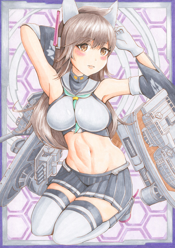 手描きイラスト★アズールレーン★古鷹（A4サイズ）