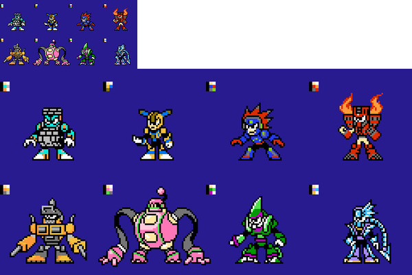 ロックマン11　8ボスFC風ドット