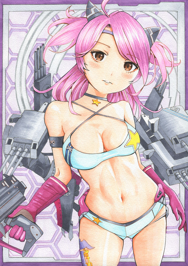 手描きイラスト★アズールレーン★ヒューストン（A4サイズ）