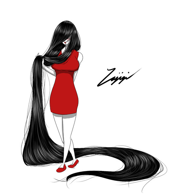 黒髪ロング