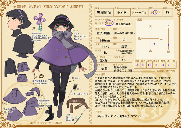 【白クエ】黒魔導師【キャラシ】