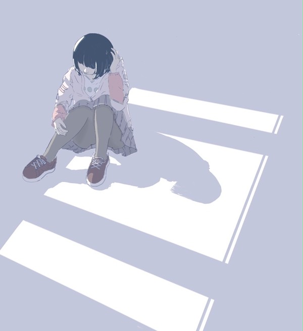 座る