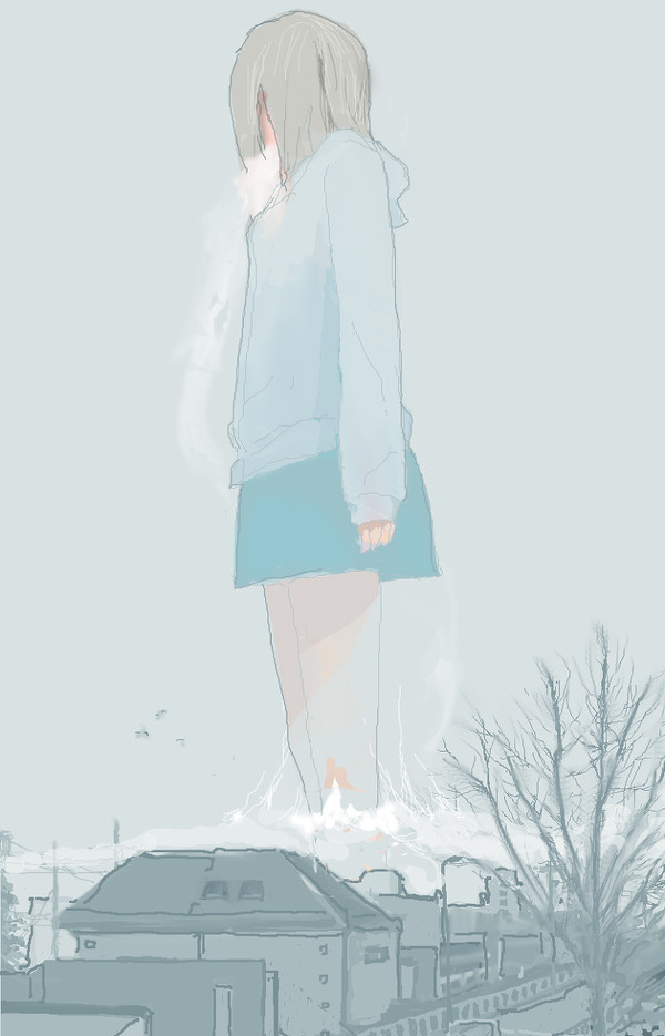 霧を吐く女