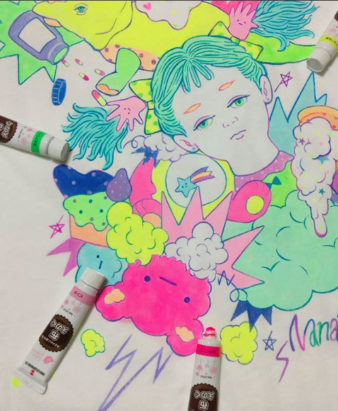 Tシャツ直描き 布えのぐつかってみた